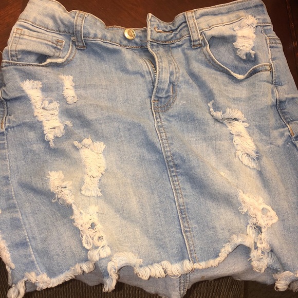 nadia denim zipper skirt